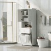 Tall Bathroom Storage Cabinet, Toilet Paper Towels Storage Cabinet, Free Standing Bathroom Organizer, With Tilting Laundry Basket - 3 of 4