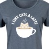 Women's - Instant Message - I Like Cats A Latte Graphic T-shirt Dress - 2 of 4