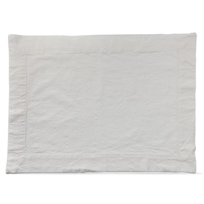 tagltd Threads White Cotton Placemat, 19"L x 14.5"W, 2" Hem