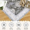 Vintage Floral Washable Runner Rug, Low Pile with Non-Slip Rubber Backing, Ideal for Kitchen, Hallways, Entryway, Living Room, and Bedroom Use. - 4 of 4