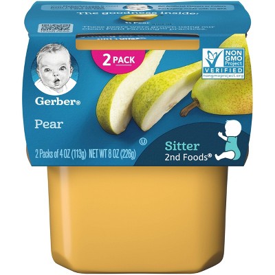 Gerber Sitter 2nd Foods Pear Baby Meals Tubs - 2ct/4oz Each