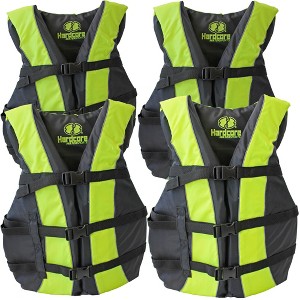 Hardcore life jacket 4 pack paddle vest for Adults; Coast Guard approved Type III PFD life vest flotation device; Jet ski, wakeboard, kayak - 1 of 4