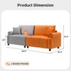 Buenhomino Modern Velvet Loveseat Couch for Small Spaces, Mid Century Modern Sofa Couch with Solid Wood Legs for Bedroom,Living Room, Apartment - 3 of 4