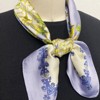 Wrapables Satin Neckerchief Square Scarf 26.5 x 26.5 Inches, Purple Peonies - 3 of 4