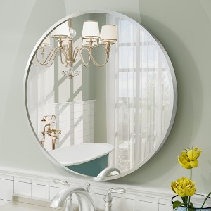 Apmir  Round High Quality Aluminum Alloy Framed French Cleat Mounted Wall Decor Bathroom Vanity Mirror - 1 of 4