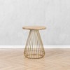 MH London Melody  20" Solid Wood and Gold Metal End Table with Round Top - 4 of 4