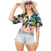 LA LEELA Women's Button Down Blouses Casual Summer Beach Short Sleeve Blouse Shirt Luau Party Colorful Shirts Hawaiian T Shirt - image 4 of 4