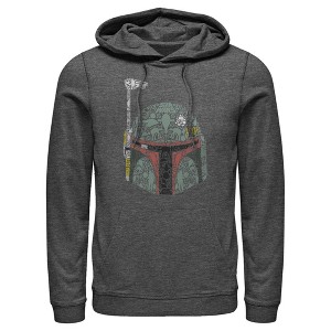 Men's Star Wars Boba Fett Silhouette Helmet Fill Pull Over Hoodie - 1 of 3