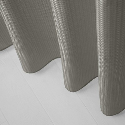 Gray Waffle Weave Fabric Shower Curtain with Detachable Liner
