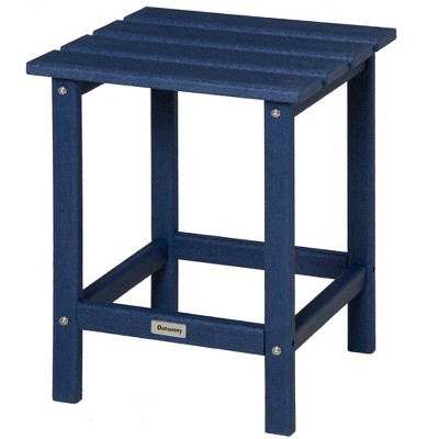 Blue HDPE Plastic Square Outdoor Side Table