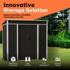 AOBABO Metal Outdoor Utility Tool Storage Shed with Roof Slope Design, Door and Lock for Backyards, Gardens, Patios and Lawns - 3 of 4