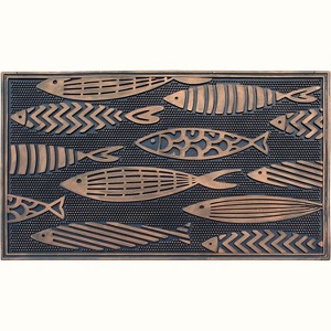A1HC Nautical Fish Bronze Welcome Door Mat 18"x30" Outdoor Rubber Entrance Mat with Non-Slip Backing - 1 of 4