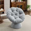 Oversized Swivel Accent Chair,360° Swivel Barrel Chair, Multicoloured Papasan Chair for Living Room-Cuddlewood - 3 of 4