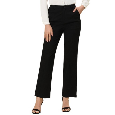 Allegra K Women's Office Trousers High Waist Straight Leg Bootcut