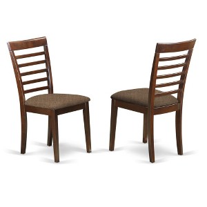 East West Furniture, MLC-MAH-C Milan Kitchen Chair with Linen Upholstery Seat - Mahogany Finish - 1 of 1