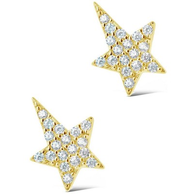 SHINE by Sterling Forever Sterling Silver CZ Star Studs