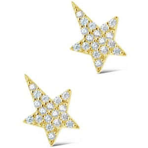 SHINE by Sterling Forever Sterling Silver CZ Star Studs - 1 of 2