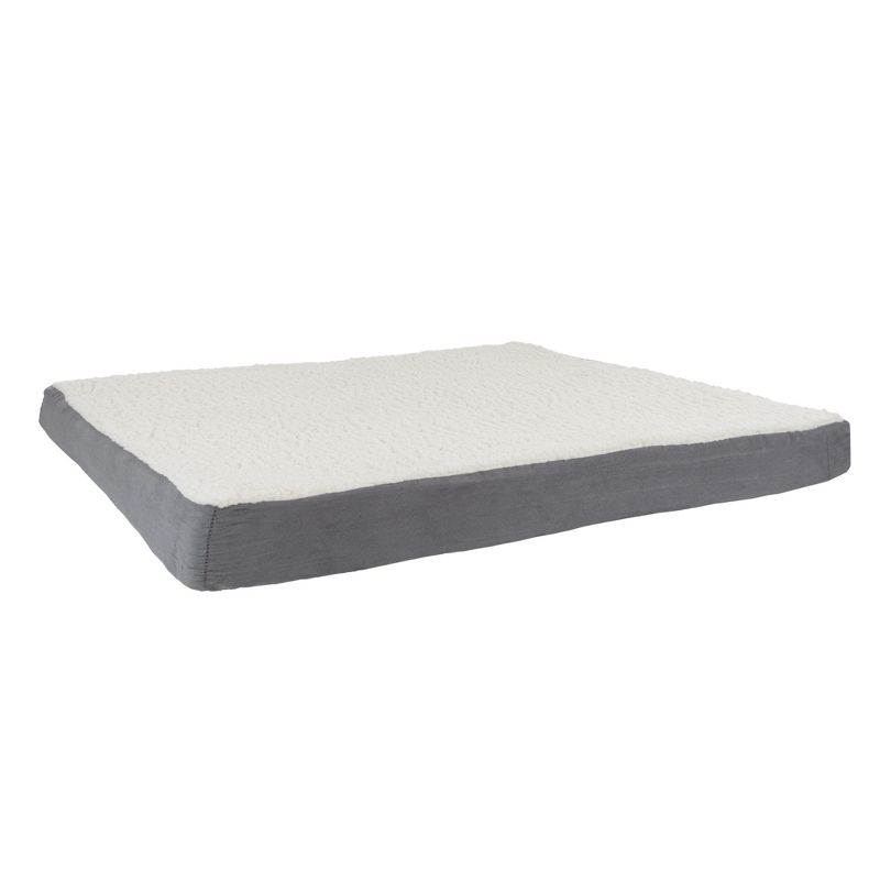 Orthopedic Dog Bed - 2-Layer 44x35-Inch Memory Foam Pet Mattress with Machine-Washable Cover for Large Dogs up to 100lbs by PETMAKER (Gray), 3 of 8