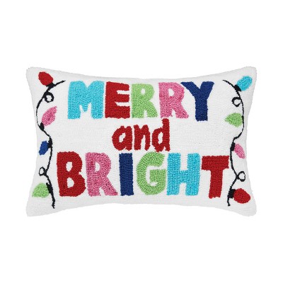 C&F Home Merry And Bright Hooked Christmas Throw Pillow