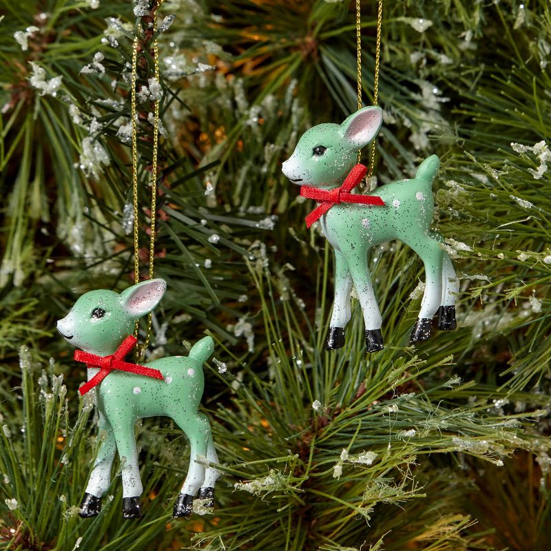 2ct Retro Small Deer Christmas Tree Ornament Set - Wondershop™, 2 of 4