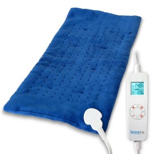 SereneLife Electric Heating Pad, Large Warming Blanket with Digital Controller, 6 Heat Settings, Washable - 24"x12" (SLHP24L) - 1 of 4