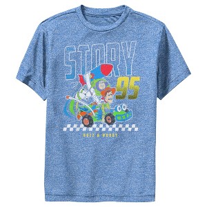 Boy's Toy Story Buzz & Woody Rocket Car Performance Tee - 1 of 4