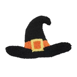 C&F Home Witch Hat Shaped Halloween Hooked Throw Pillow