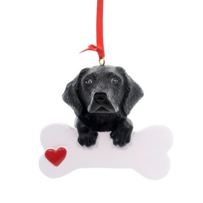  Holiday Ornaments Labrador Retriever Black Bog Bone Heart  -  Tree Ornaments 