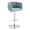 CAVINAS 25"-31"Luxury Velvet Bar Stools,Set of 2,Swivel Barstools with Adjustable Mechanical Lifting,Counter Height Stools,Woven Back&Footrest - 2 of 4