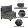 ELJGET 8-Pieces Outdoor Sofa Set, All Weather Half-Moon Sectional Curved Sofa Sets with Coffee Table, for Garden, Deck, Backyard, Poolside - 4 of 4