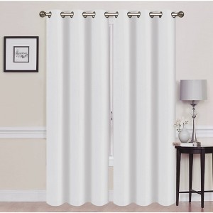 Solid Blackout Thermal Grommet Curtain Panels With Foam Backing (Set of 2) - 1 of 3