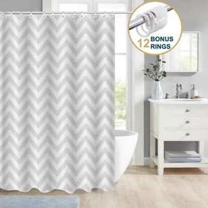 LunaLulinlk Weighted-Hem Fabric Bathroom Curtain, Water-Repellent - 1 of 4