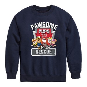 Boys' - Paw Patrol - Pawsome Pups To The Rescue Graphic Long Sleeve Fleece Sweatshirt - 1 of 4