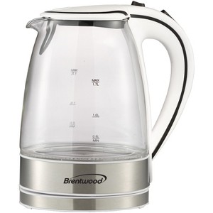 Brentwood 1,100-Watt 1.8-Qt. 7-Cup Cordless Tempered-Glass Electric Kettle with Auto Shut-off - 1 of 4