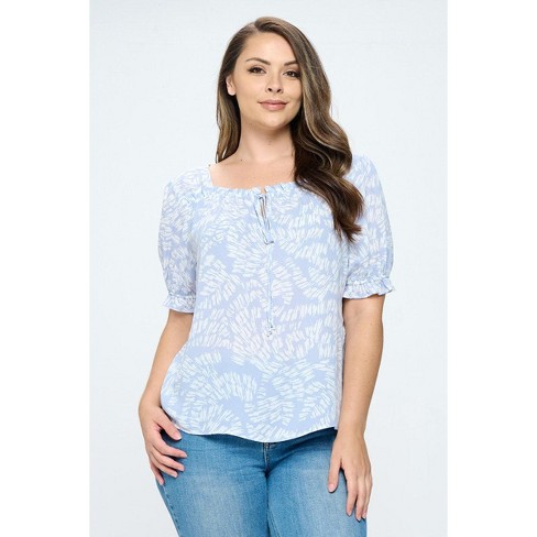 WEST K Women's Juliet Plus Size Ruffle Sleeve Blouse - image 1 of 4