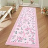 Washable Modern Floral Cute Bow Rug Non Slip Low Pile Rug Soft Contemporary Throw Floor Cover Foldable Indoor Carpet for Living Room Bedroom Nursery - 3 of 4