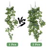 Unique Bargains Fake Vines Plastic Artificial Ivy Plants 41.3" Green 2 Pcs - 4 of 4