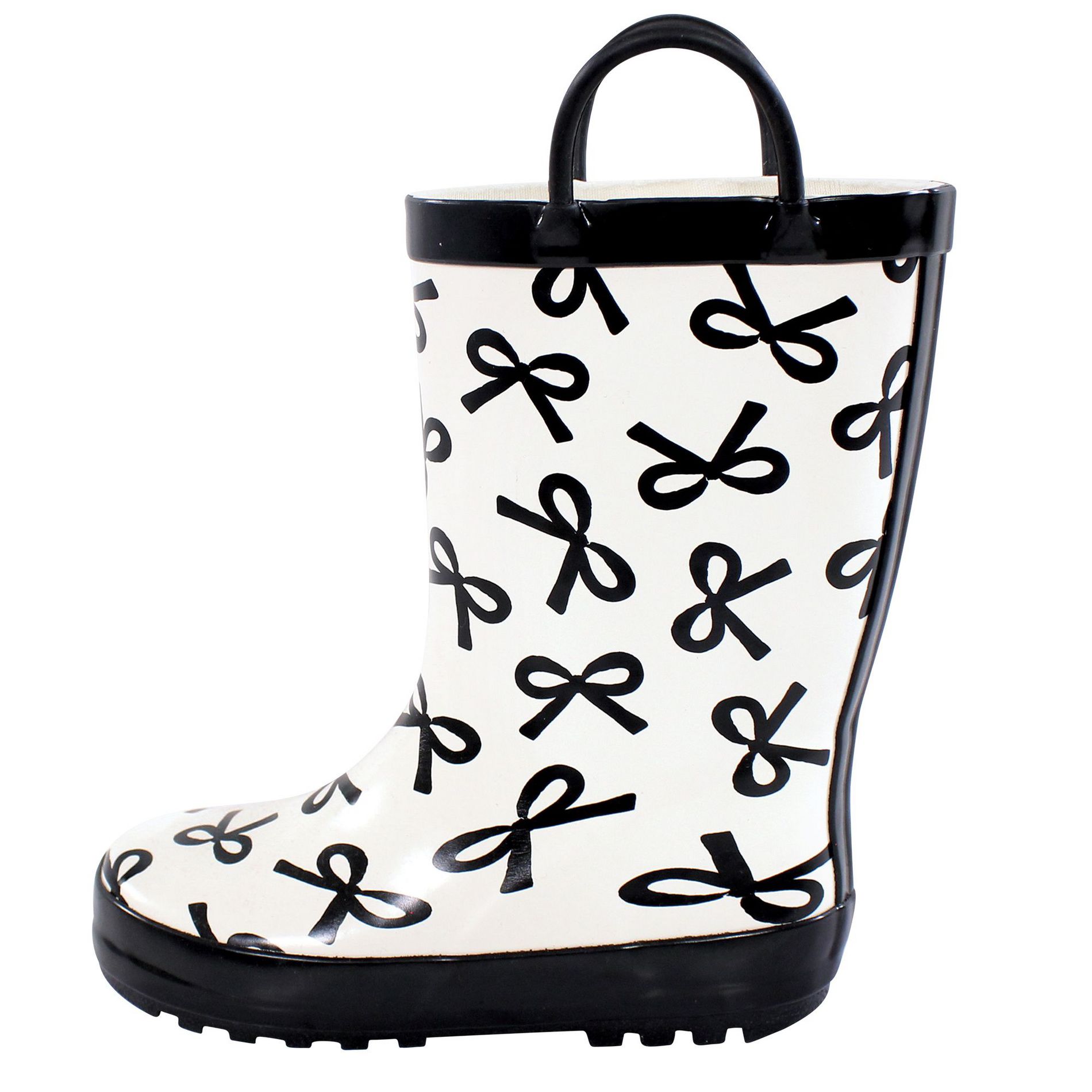 Hudson Baby Girls Rain Boots, Black Bows