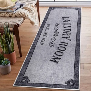 Sussexhome Non Skid Cotton Washable Laundry Room Indoor Runner Rug, 20" x 59" - 1 of 4