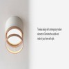 18.5W LED Integrated Matte White Outdoor Indoor Flush Mount Ceiling Light with Faux Wood Accent - Globe Electric: ETL Listed, Dimmable - 2 of 4