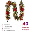 TackView 9 Ft Prelit Christmas Garland for Mantle, Xmas Garland with Lights, Ball Ornaments Pine Cones for Fireplace Front Door Stairs Railing - 4 of 4
