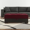 HomeRoots 52" Burgundy and Brown Microfiber And Faux Leather Tufted Storage Ottoman - 2 of 4