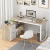 FUFU&GAGA Adjustable L Shaped Study Table Storage Drawers - 2 of 4