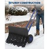 COZONY Heavy Duty Snow Shovel with Wheels, Metal Snow Pusher with Angled Blade & Adjustable Handle for Driveway, Sidewalk, Pavement & Doorway - 4 of 4