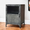 HomeRoots 20" Silver Metal Accent Cabinet With Two Shelves - 2 of 4