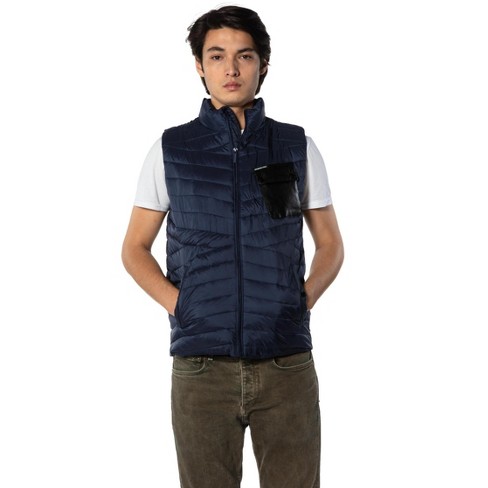 Navy puffer hot sale vest mens