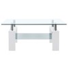 vidaXL Coffee Table White and Transparent 37.4Inchx21.7Inchx15.7Inch Tempered Glass - 2 of 4