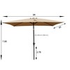 Gulches Brown 108 Inch x 72 Inch Rectangular Patio Umbrella with Crank and Tilt - 4 of 4