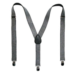 CTM Women's Elastic Glitter Clip-End Suspenders - 1 of 4