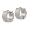 Chisel Stainless Steel Polished and Sandblasted 6mm Hinged Hoop Earrings - 3 of 4